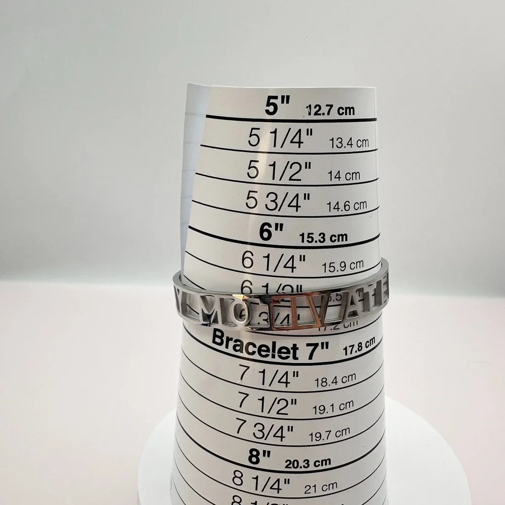 Vintage 90s Mantraband Stay Motivated Silver-Tone Cuff Bracelet Jewelry